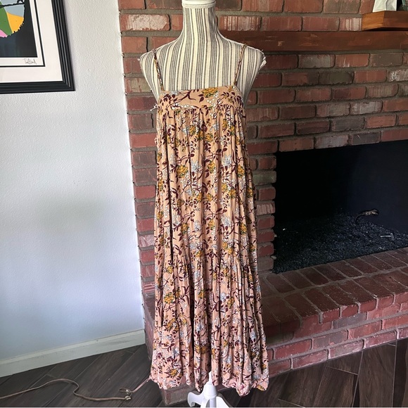Z&L Europe Bohemian Sleeveless Floral Maxi Dress in Brown Sz M - Picture 1 of 8
